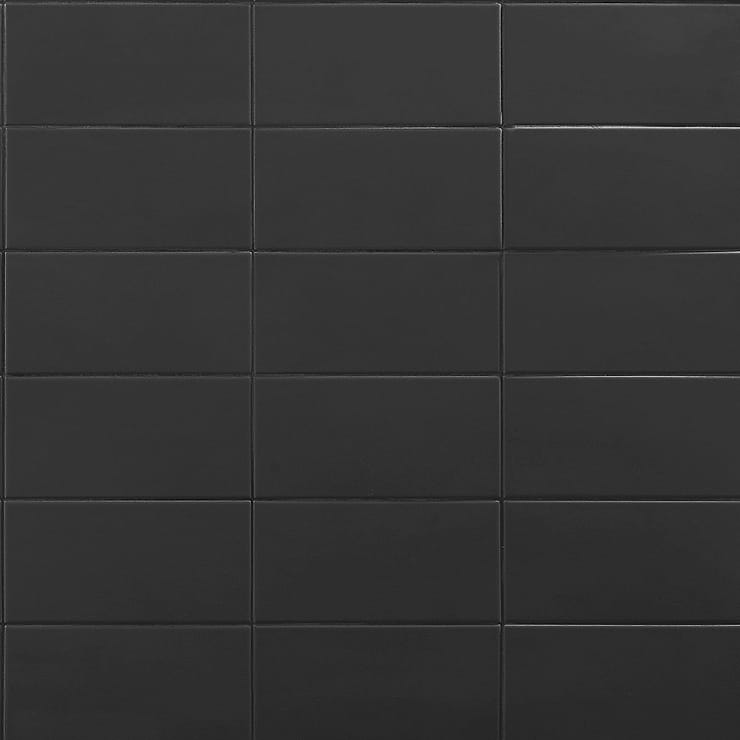 Stacy Garcia Maddox Charcoal Black 4x8 Matte Ceramic Subway Wall Tile