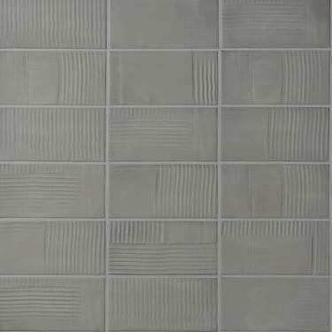 Comb Deco Cemento Gray 4X8 Matte Ceramic Subway Tile