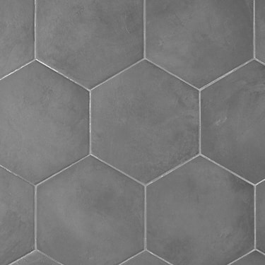 Ava Charcoal Black 8" Hexagon Matte Porcelain Tile - Sample