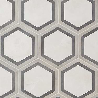 Ava Deco Sabbia Charcoal Gray 8" Hexagon Matte Porcelain Tile - Sample