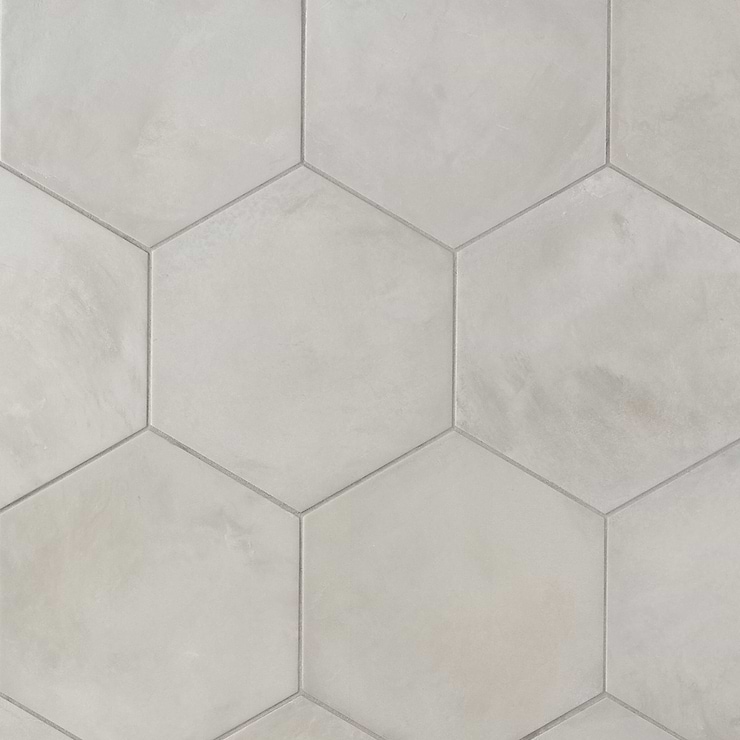 Ava Gray Sabbia 8" Hexagon Matte Porcelain Tile