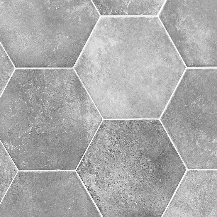 Terra Pompeii Gris Gray 8" Hexagon Matte Porcelain Tile