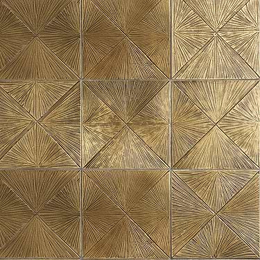 Hammered Metal Supernova Gold 6x6 Antique Sandstone Tile