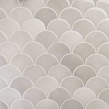 Highwater Mist Gray 2x5 Fishscale Polished Ceramic Tile