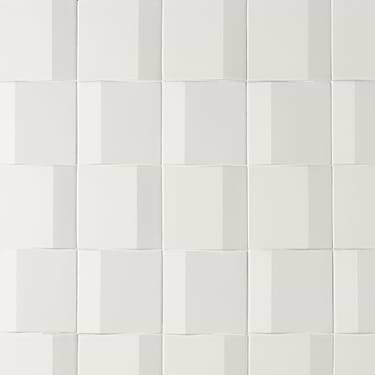 Zeal Edge 3D White 5x5 Matte Porcelain Tile  - Sample