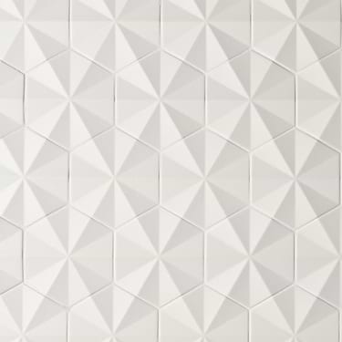 Zeal Ogassian 3D 6" Hex White Matte Porcelain Tile  - Sample