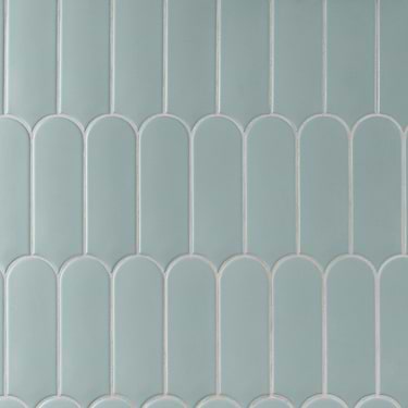 Parry Green 3x8 Fishscale Matte Ceramic Tile  - Sample