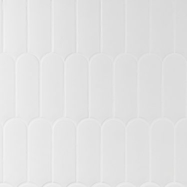 Parry  White 3x8 Fishscale Matte Ceramic Tile - Sample