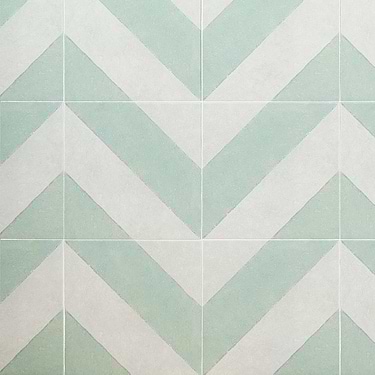 Auteur Diagonals Sage Green 9X9 Matte Porcelain Tile: Pattern 1