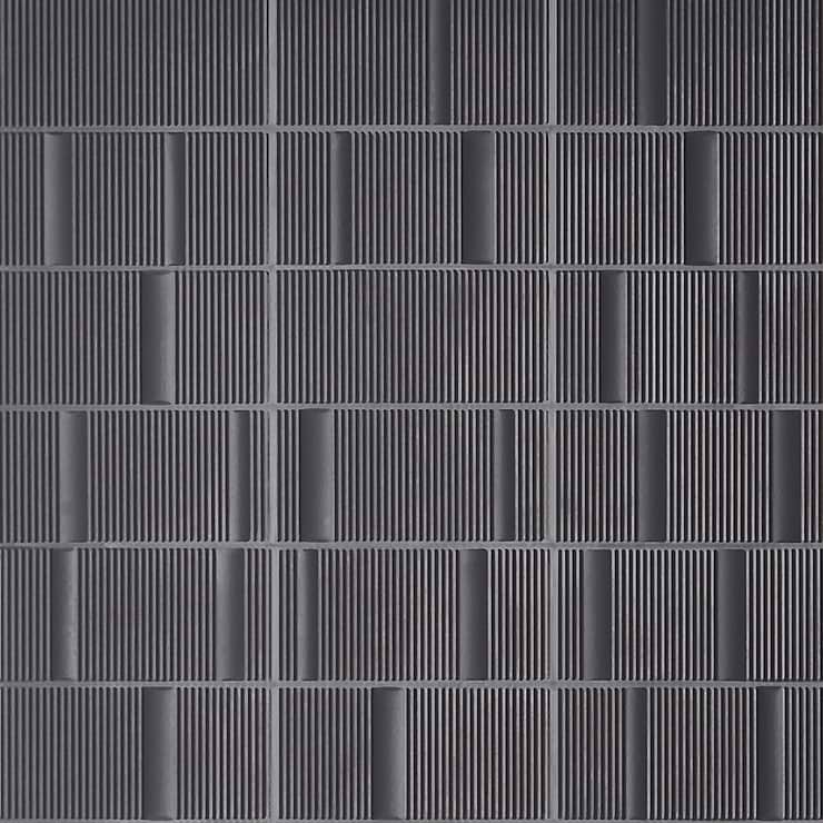 Division Antracite Black 8x16 Fluted 3D Matte Ceramic Wall Tile