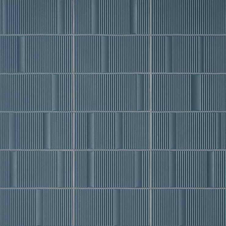 Division Blue 8x16 Fluted 3D Matte Ceramic Wall Tile