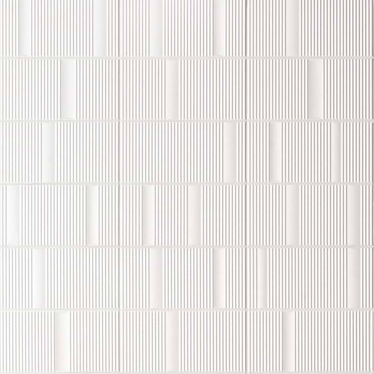 Division White 8x16 Fluted 3D Matte Ceramic Wall Tile