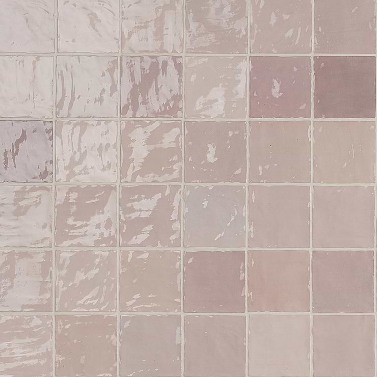 Portmore Pink 4x4 Glazed Ceramic Wall Tile