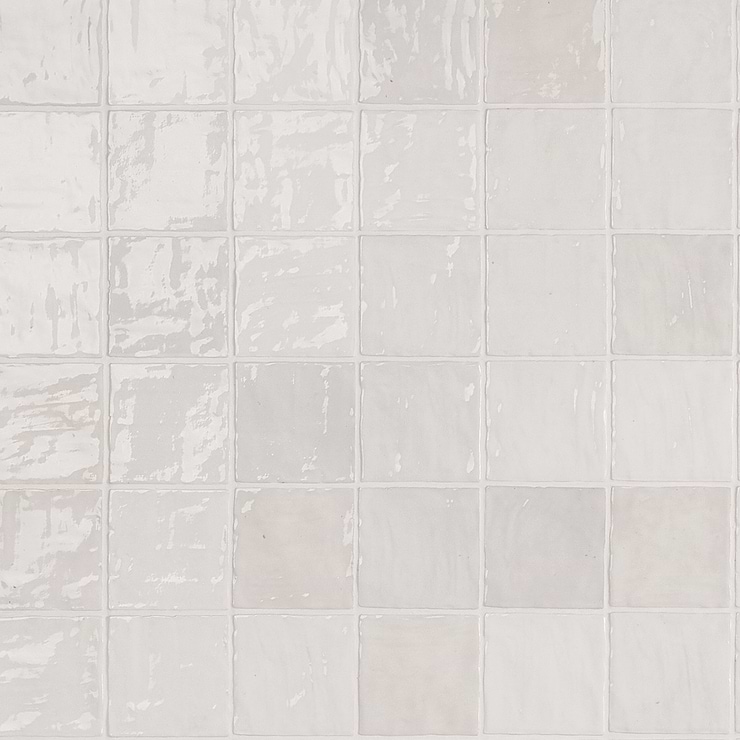 Portmore White 4x4 Glazed Ceramic Wall Tile