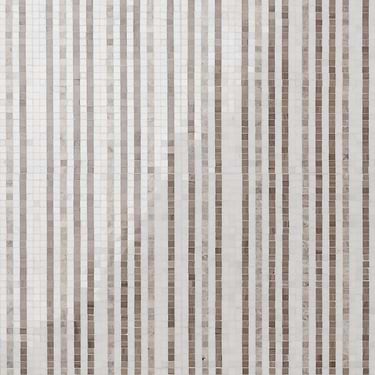 Microsaic Lines  Storm Beige Polished Marble Mosaic Tile - Sample