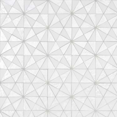 Ohana Kaleidoscope White Triangle Polished Glass Mosaic