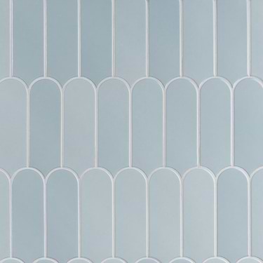 Parry Blue 3x8 Fishscale Glossy Ceramic Tile - Sample