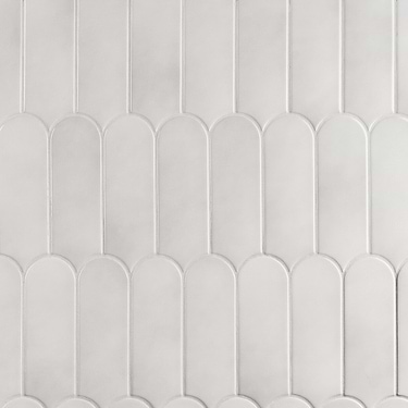 Parry Mist Gray 3x8 Fishscale Glossy Ceramic Tile  - Sample