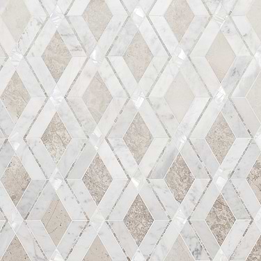 Diana Champagne Beige Polished Marble and Pearl Mosaic Tile  - Sample