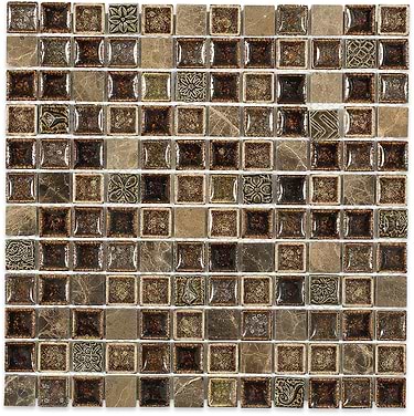 Emperial Roman Burnt Russet 1x1 Glass Mosaic
