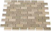 Emperial Roman Desert Tan 1x2 Brick Glass Tile