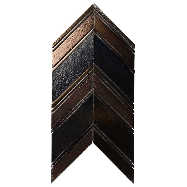 Magma Chevron Venice Bronze Lava Stone Polished Mosaic Tile