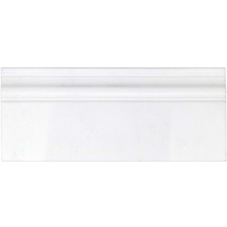 Thassos White 5x12 Marble Base Molding Liner; in White Thassos Thassos; for Backsplash, Kitchen Wall, Wall Tile, Bathroom Wall; in Style Ideas Art Deco, Beach, Classic, Contemporary, Craftsman, Farmhouse, Industrial, Mediterranean, Mid Century, Modern, Traditional, Transitional, Tropical, Whimsical