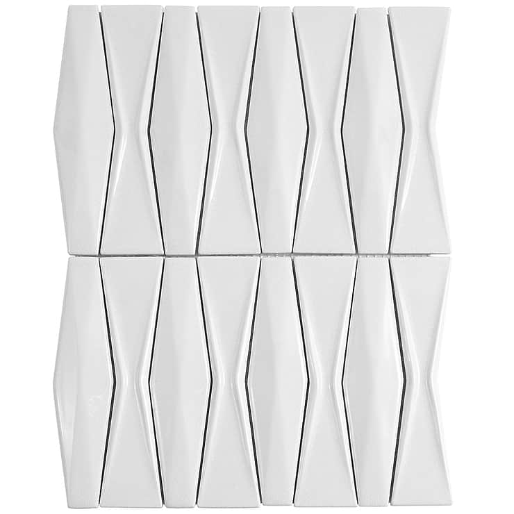 Nabi Harlequin Glacier White Ceramic Tile