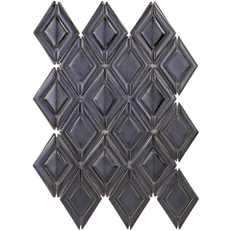 Nabi Jewel Gun Metal Polished Ceramic Tile