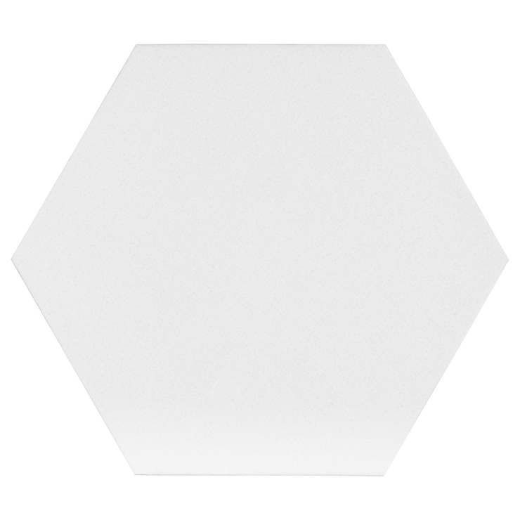 Nanoglass White 10" Hexagon Polished Tile