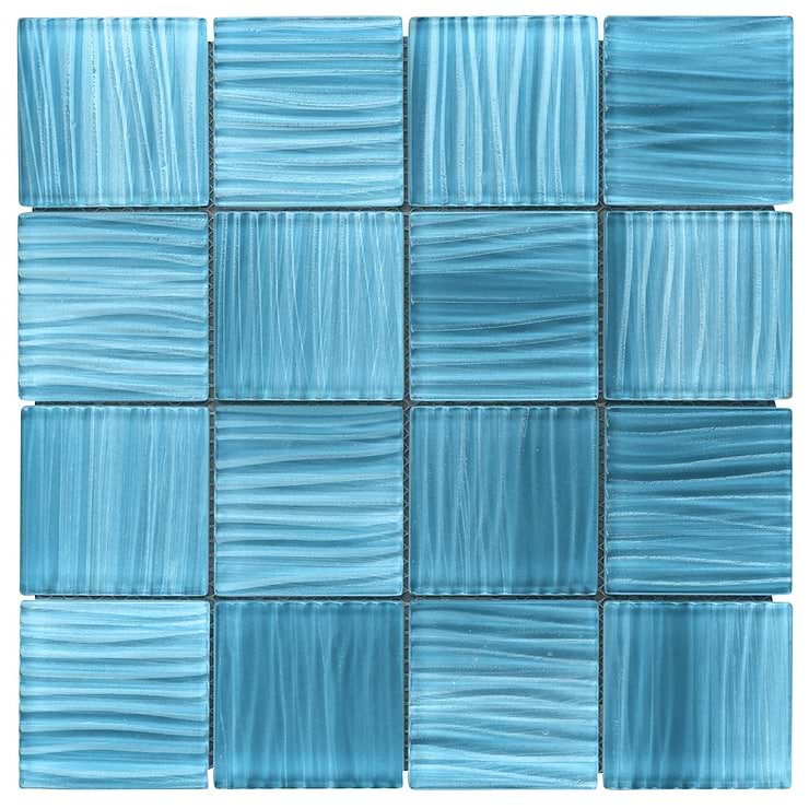 Bimini Aqua 3x3 Polished Glass Mosaic