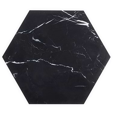 Nero Marquina Black 10" Hexagon Honed Marble Tile