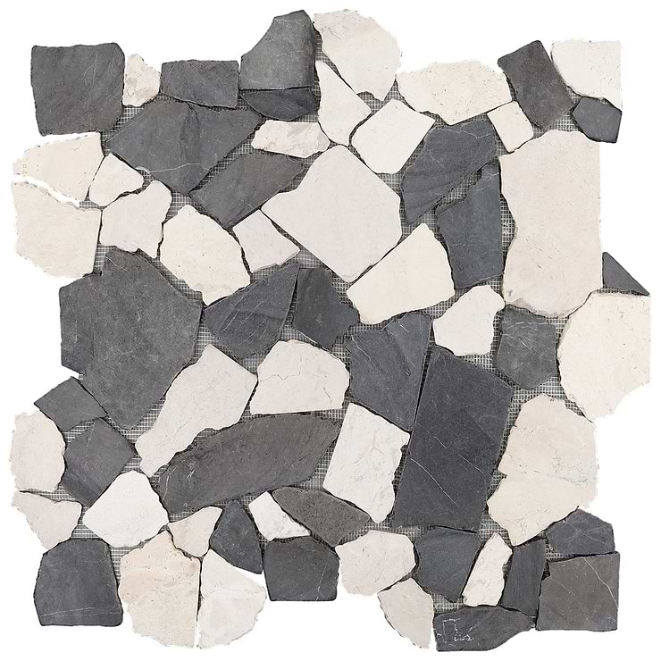 Nature Flagstone Jumbo Island Gray Honed Marble Mosaic Tile