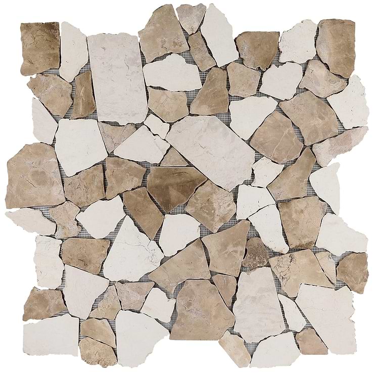 Nature Flagstone Jumbo Komodo Beige Honed Marble Mosaic Tile