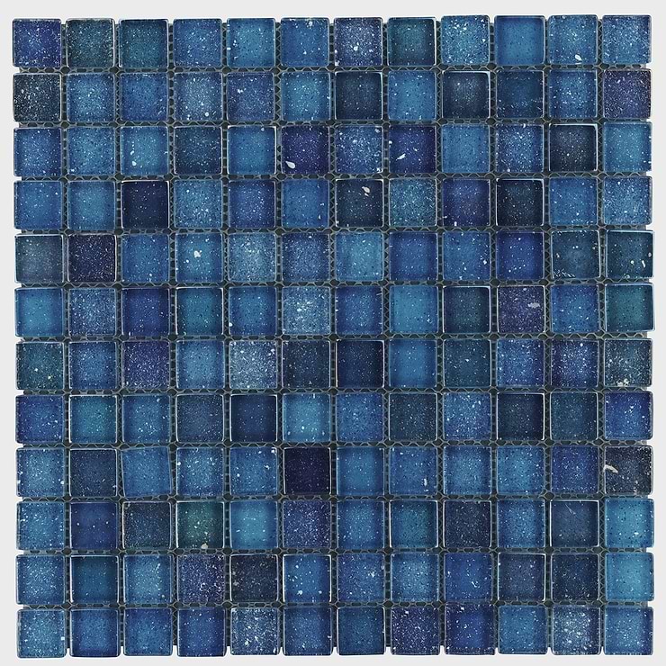 Fairy Blue 1x1 Polished Glass Mosiac Tile