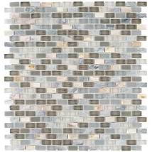 Paragon Surf Periwinkle Mini Brick Pattern Marble & Glass Tile