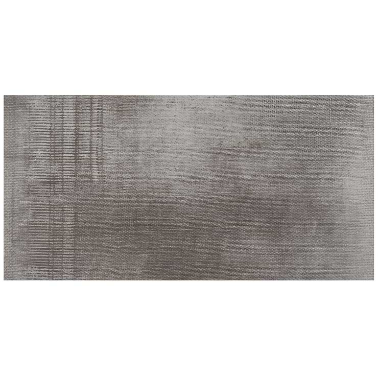 Sample-Ristretto LVT Dark Gray 12x24 Fabric Look Glue Down Luxury Vinyl Tile 