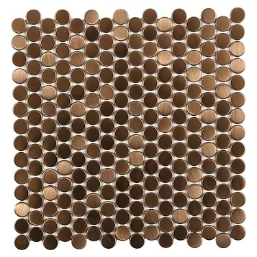Metal Copper Stainless 3/4" Penny Round Mosaic Tile - Sample