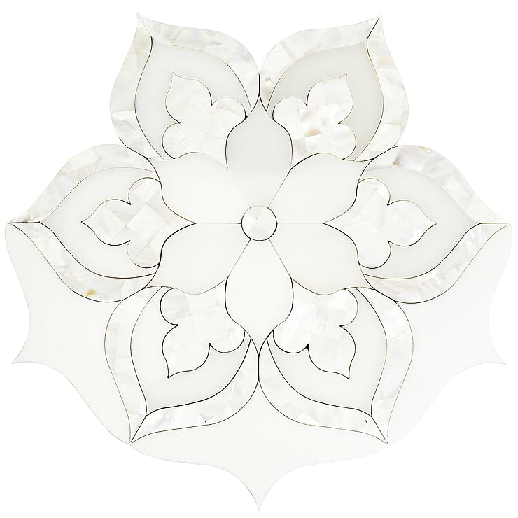 Aurora Marble & Pearl Polished Mosaic Tile