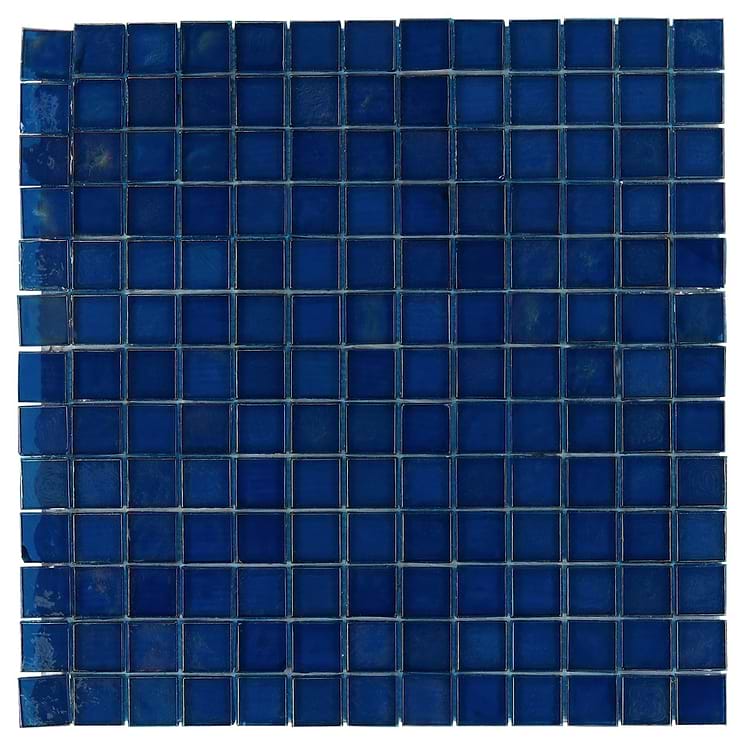 Ohana Small Squares Indigo 1x1 Glass Mosaic Tile