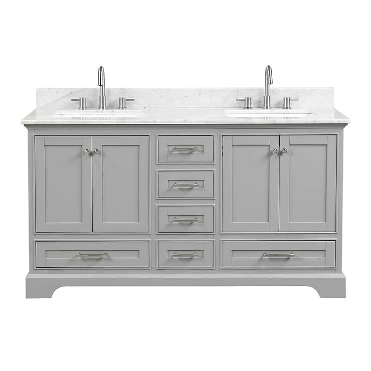 Glendale 60'' Gray Vanity And Marble Counter