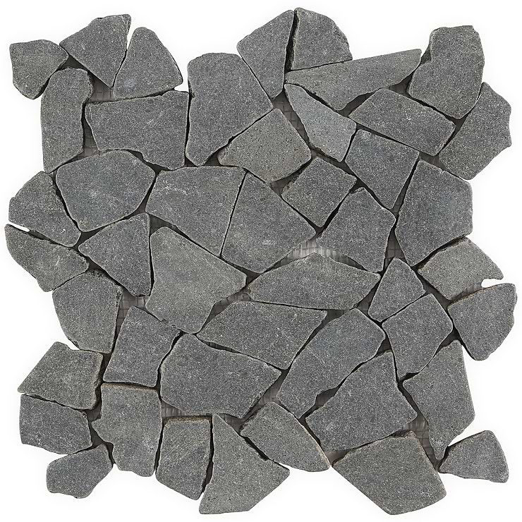 Nature Lava Black Tumbled Pebble Mosaic
