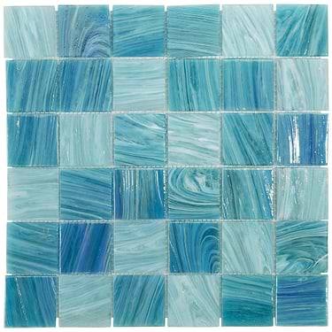 Aquatic Sky Blue 2X2 Square Natural Glass Mosaic
