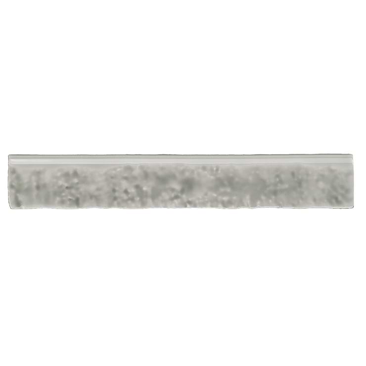 Wabi Sabi Chameleon Gray 1.5x9 Glossy Ceramic Bullnose; in Gray White Body Ceramic; for Backsplash, Kitchen Wall, Wall Tile, Bathroom Wall, Shower Wall; in Style Ideas Beach, Cottage, Craftsman, Mediterranean, Mid Century, Traditional, Transitional; released 2023; new, trends