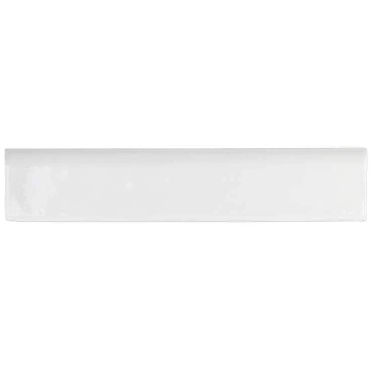 Seaport  Arctic 2x10 Polished Ceramic Bullnose; in White White Body Ceramic; for Backsplash, Bathroom Wall, Shower Wall; in Style Ideas Beach