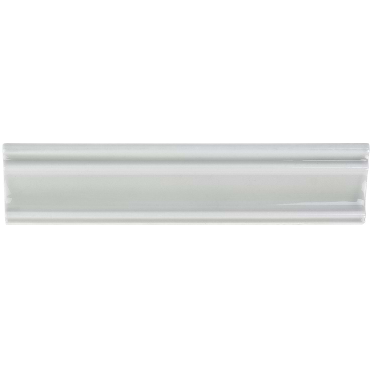 Seaport  Chameleon 2X10 Ceramic Chair Rail; in Pale Green White Body Ceramic; for Backsplash, Bathroom Wall; in Style Ideas Beach