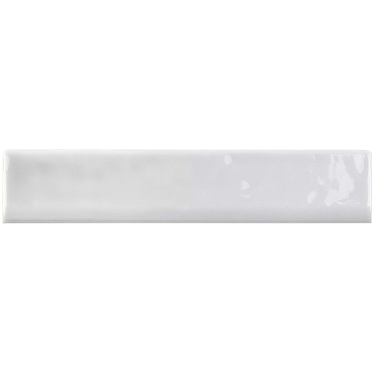 Seaport  Hibiscus 2x10 Polished Ceramic Bullnose; in Gray White Body Ceramic; for Backsplash, Bathroom Wall, Shower Wall; in Style Ideas Beach