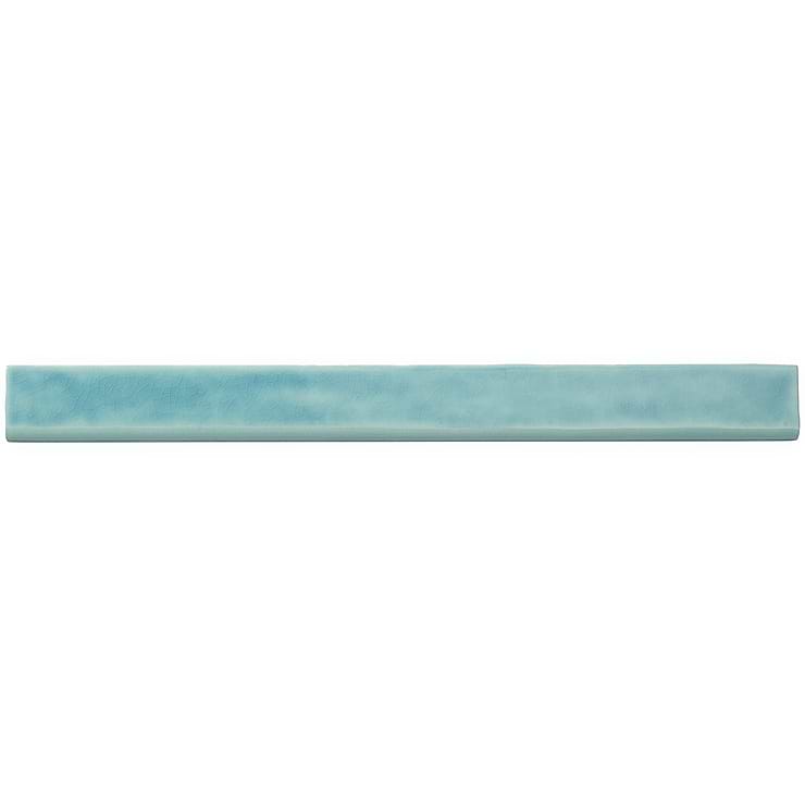 Carolina  Bay 2X20 Bullnose; in Blue + Turquoise White Body; for Backsplash, Bathroom Wall, Shower Wall
