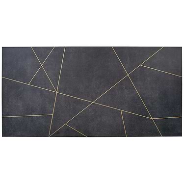 Whitney Ardesia Charcoal Black and Gold Line 24x48 Artisan Decor Matte Porcelain Wall Tile - Sample
