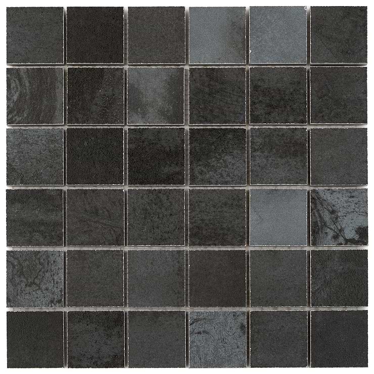 Hewlett Black Iron 2x2 Matte Porcelain Mosaic Tile